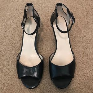 Black Leather Nine West Low Heels